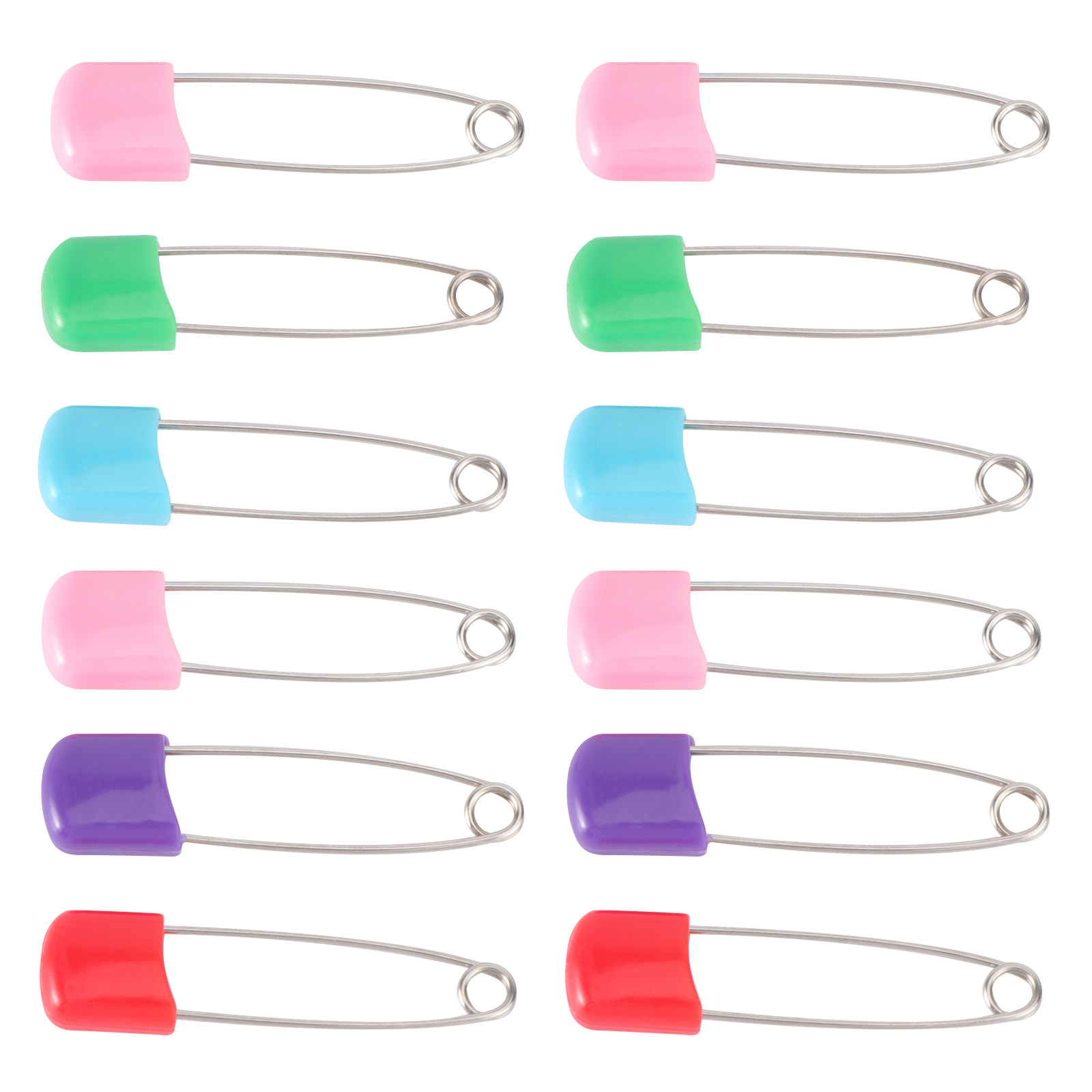 Head Pin Assorted - 12 Stück Baby-Windelklammern, rostfreier Edelstahl, Sicherheitsnadeln