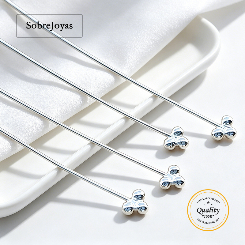 Jewelry Making Head Pins - 3er-Set Kugelkopfnadeln aus 925er Sterlingsilber mit