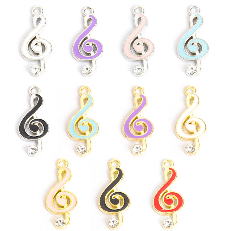 Jewelry Making Notes - 100 Stück/Lot Musiknoten-Anhänger, baumelnde Charms, 22,4