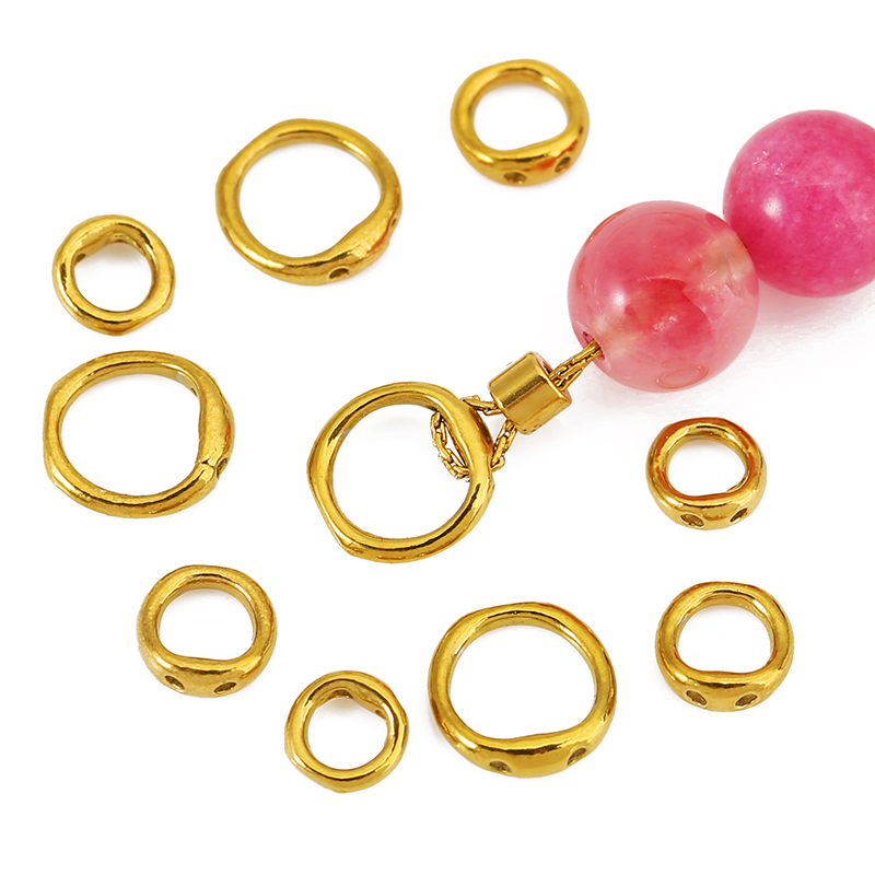 Jewelry Making Hobby - 30 Stück 5/6/8mm Edelstahl-Perlenzubehör, Halskettenverschlüsse, Doppelloch-Endverbinder,