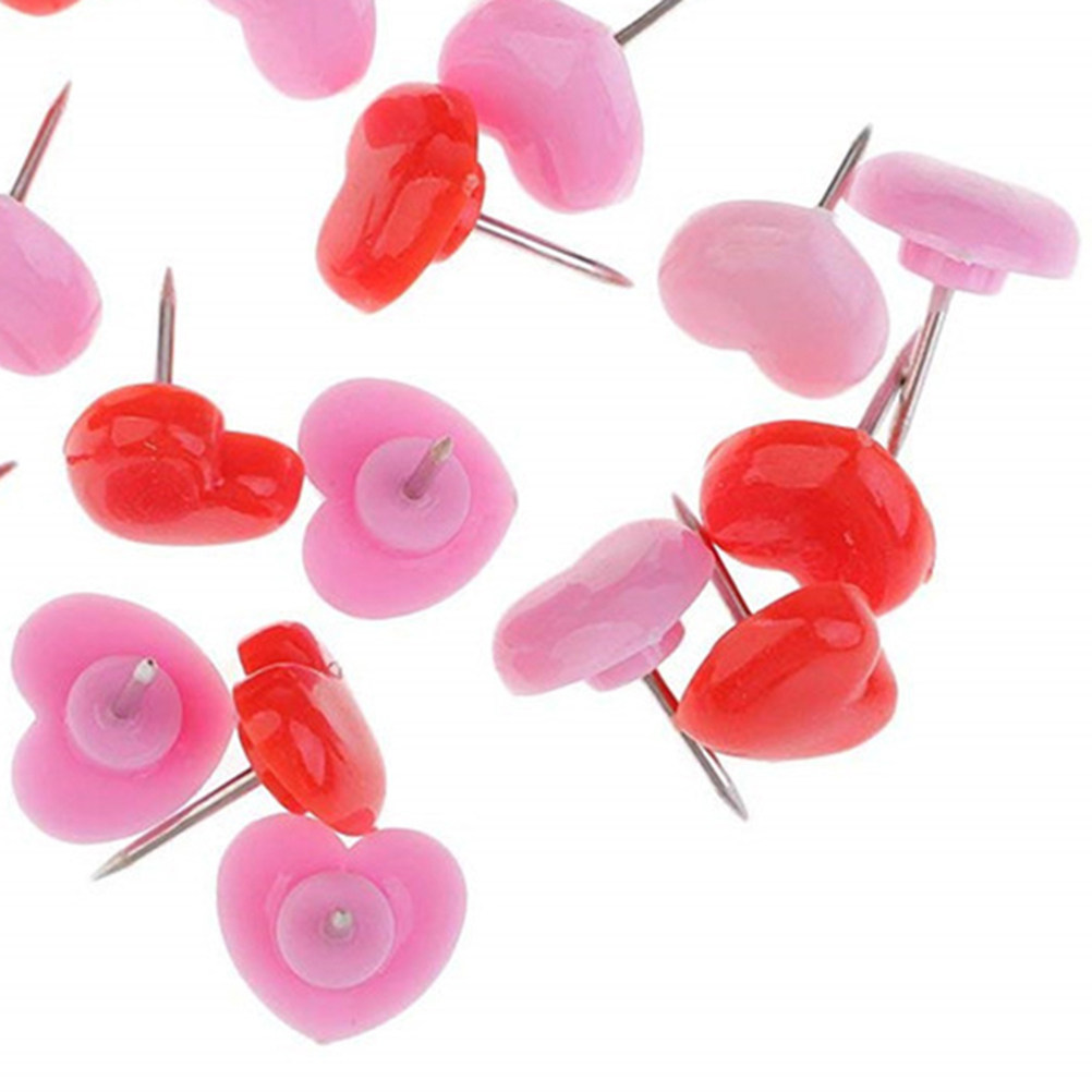 Head Pin Assorted - 150 Stück Herzförmige Reißzwecken mit Kunststoffkopf,