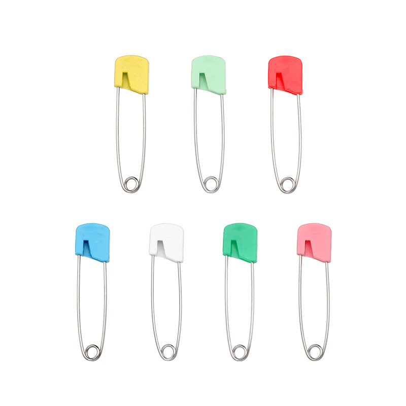 Head Pin Assorted - Baby-Sicherheitsnadeln, Edelstahl mit Kunststoff-Schlosskopf, verschiedene Farben