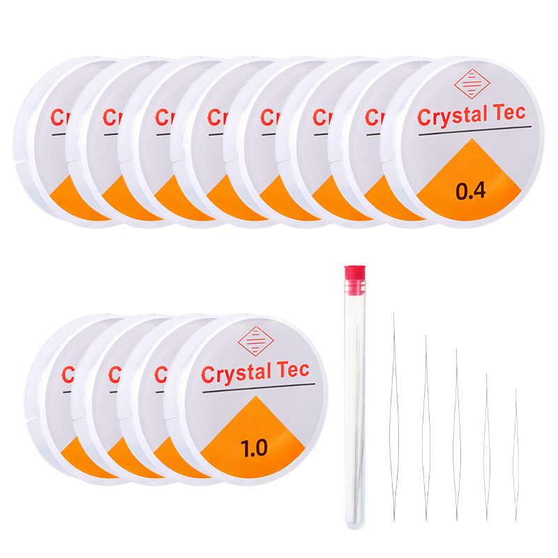 Beading Needle Fine - Vielseitiges elastisches Schnur-Set, verschiedene Größen, 12