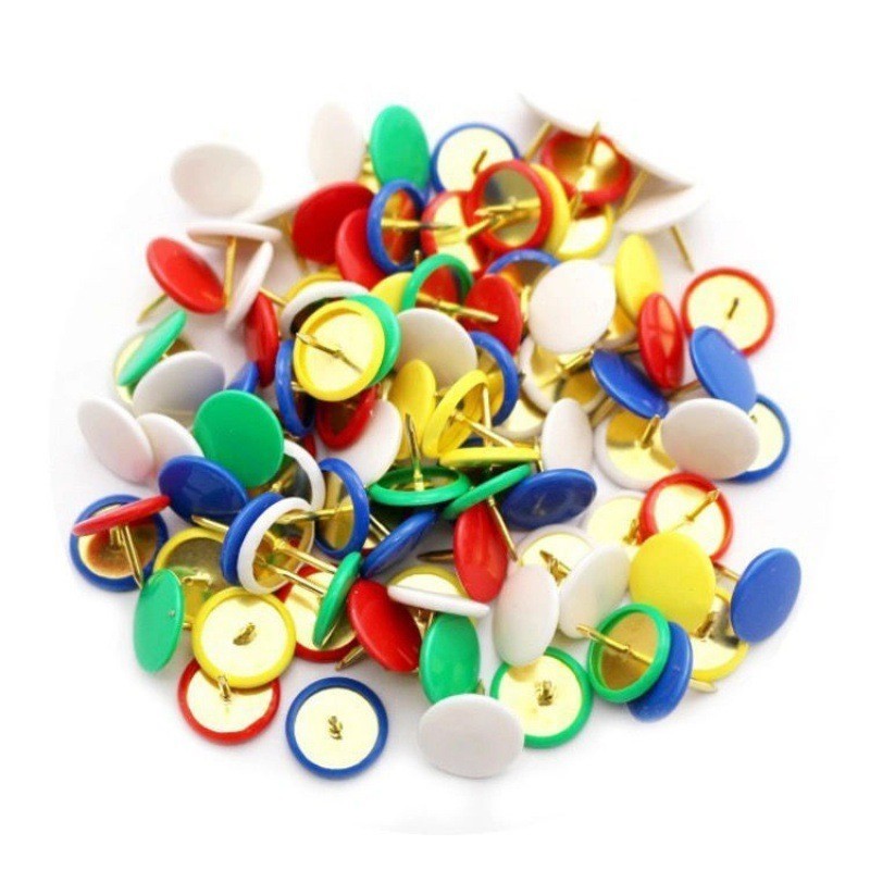 Head Pin Assorted - 118 Stück runde Reißzwecken, zufällige Farbvielfalt