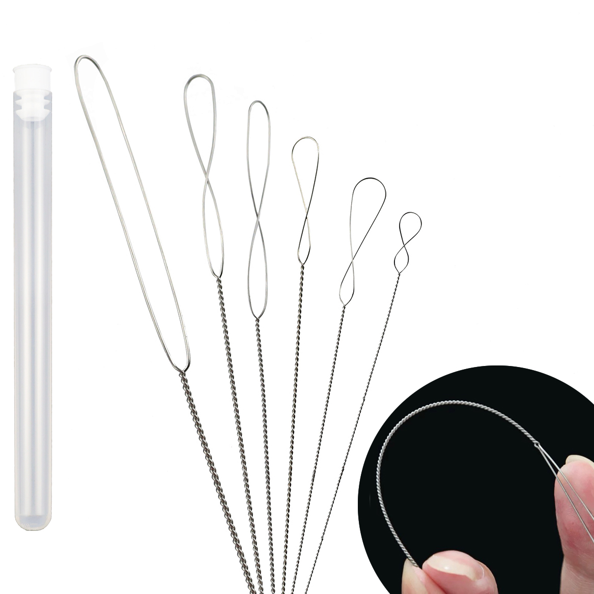 Beading Needle Fine - 6 Stück/Los 0,2-0,7mm Twisted Pin Edelstahl