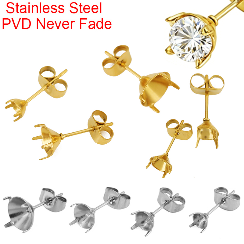 Jewelry Making Kits - 20 Stück PVD-beschichtete, langlebige Edelstahl-Ohrringfassungen für