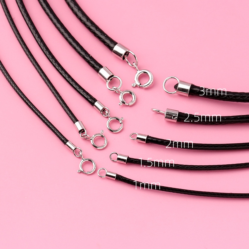 Jewelry Making In La - 925 Silber Schwarzes Geflochtenes Leder-Halskettenband mit