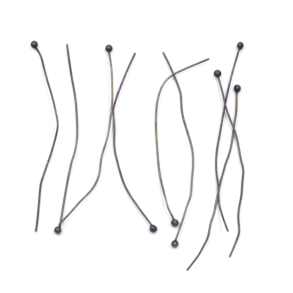 Jewelry Making Head Pins - 100 Stück Kupfer-Kugelkopfnadeln in Bronzeton für