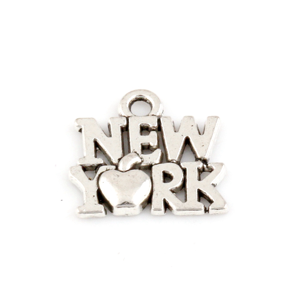 Jewelry Making New York - 30 Stück Legierung „New York“ Charm-Anhänger