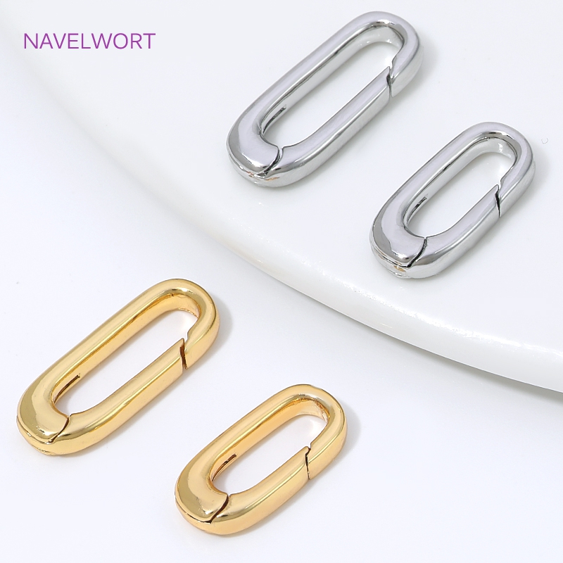Jewelry Making Hobby - 1/2/4 Stück 18K vergoldete ovale Federverschlüsse