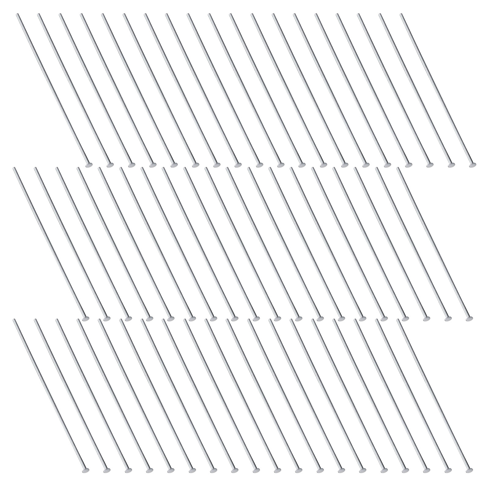 Jewelry Making Head Pins - 300 Stück Edelstahl-Flachkopfnadeln 0,7x50mm Rundkopfnadeln für