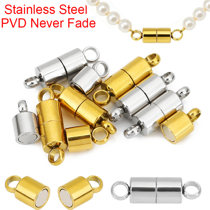 Jewelry Making Materials - 2 Stück 14 mm Edelstahl-Halskettenverschlüsse, magnetische