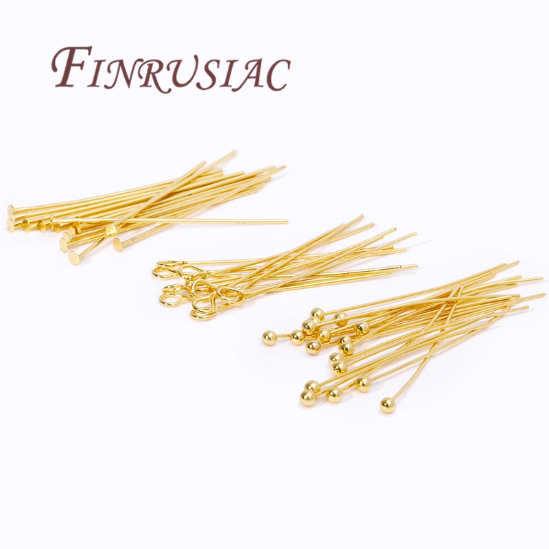 Jewelry Making Head Pins - 50 Stück 20–50 mm vergoldete Stifte