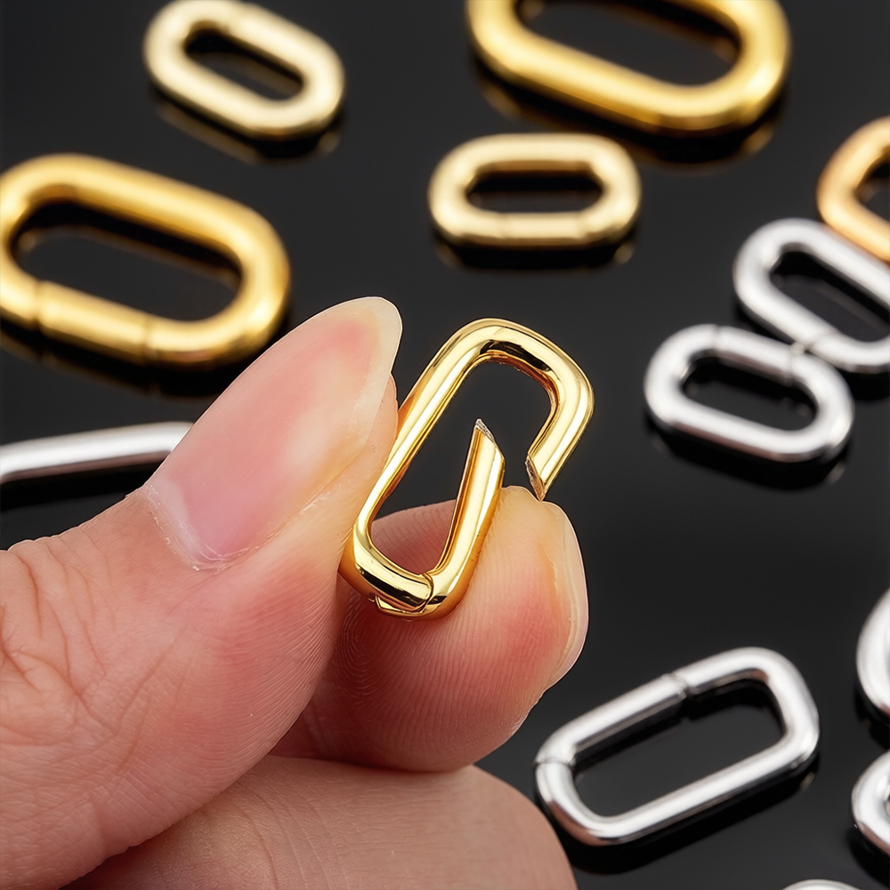 Jewelry Making Materials - 2 Stück 18K vergoldete ovale Karabiner-Halskettenverschlüsse
