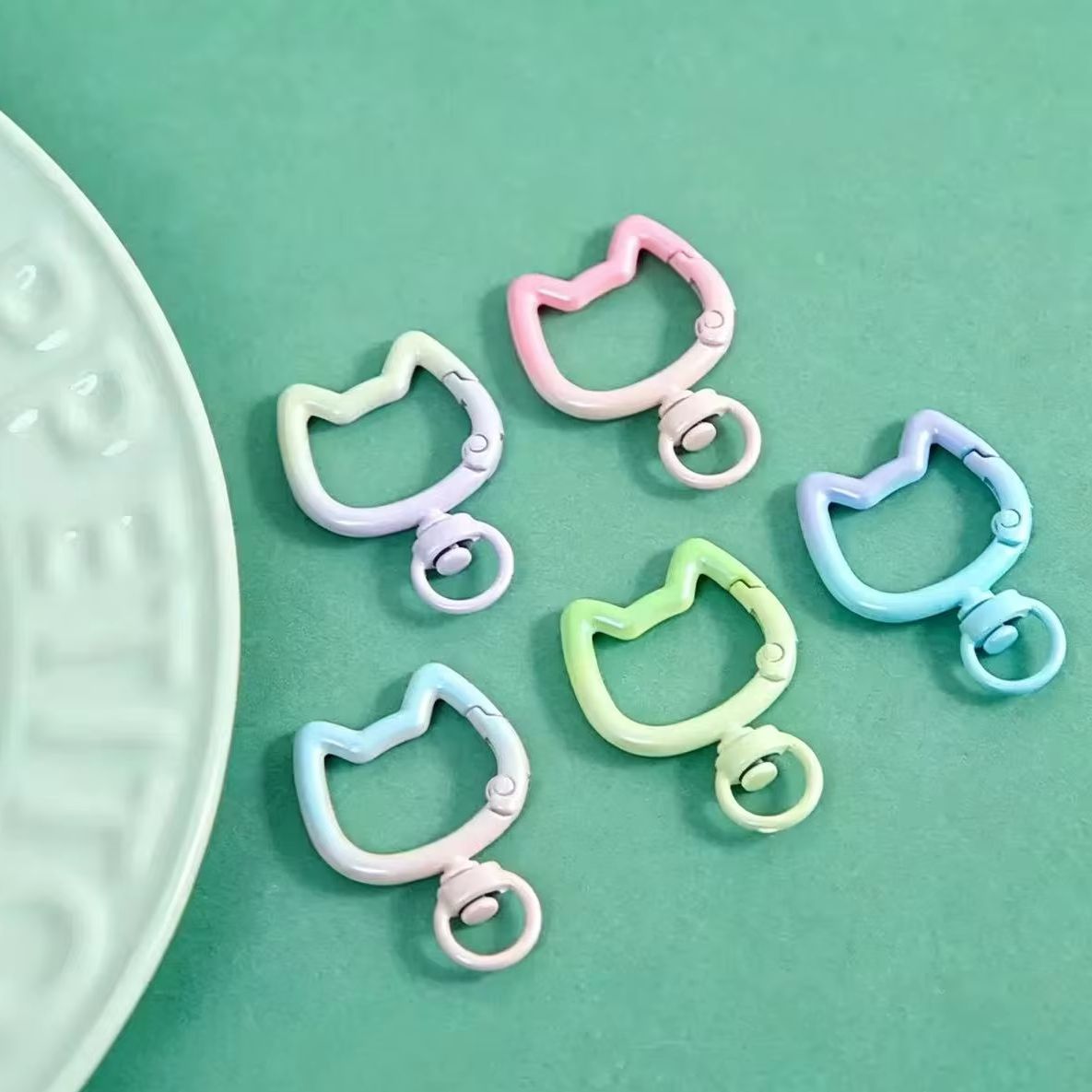 Jewelry Making Hobby - 5–10 Stück Karabiner mit niedlichem Katzenmotiv,