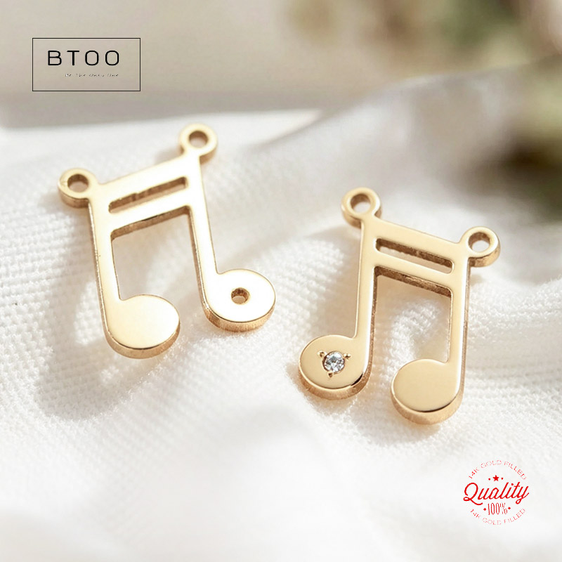 Jewelry Making Notes - Musiknoten-Charm-Anhänger, anlaufgeschützt, 14K Gold gefüllt, für