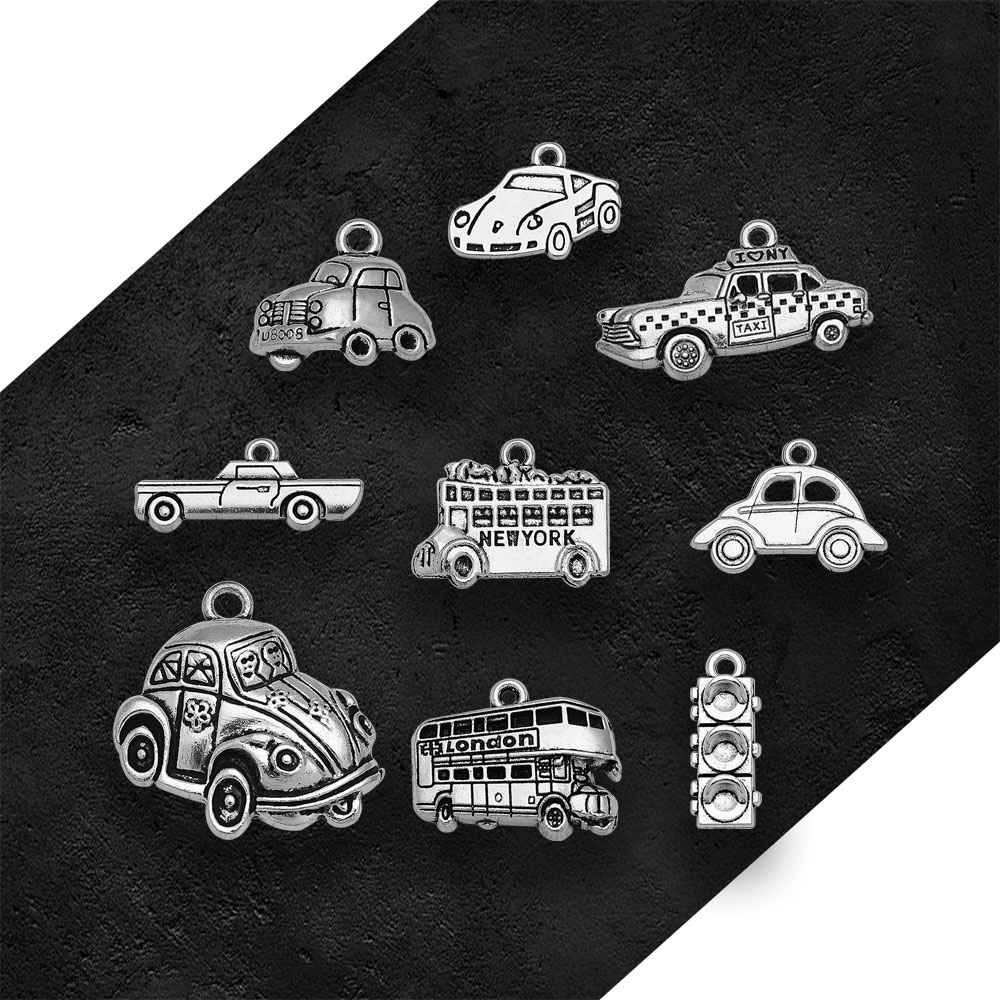 Versilbert Taxi Bus Auto Reise – Jewelry Making New York Bewertung und Preis