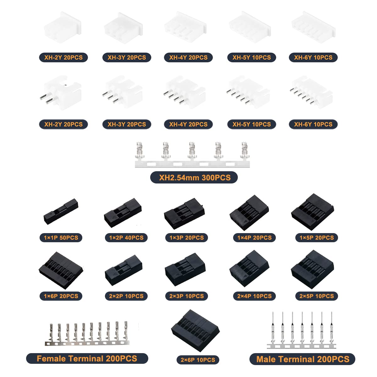 1080 Stück Dupont/JST-XH Klemm – Head Pin Assorted Bewertung und Preis