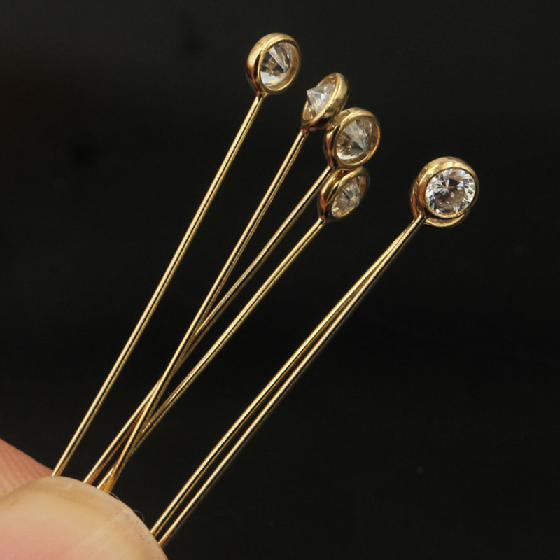 14K Gold gefüllte Zirkon-Kopfs – Jewelry Making Head Pins Bewertung und Preis