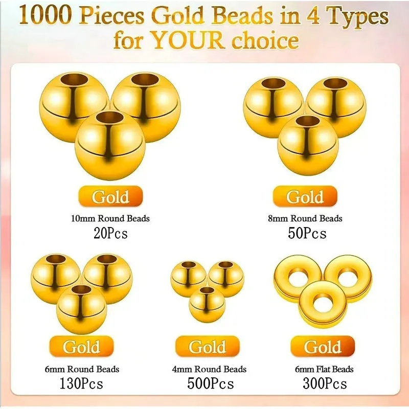 1000 Stück goldene Distanzperl – Jewelry Making Tutorials Bewertung und Preis
