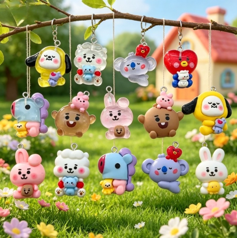 7 Stück BT21 Harz-Cartoon-Anhä – Jewelry Making Hobby Bewertung und Preis