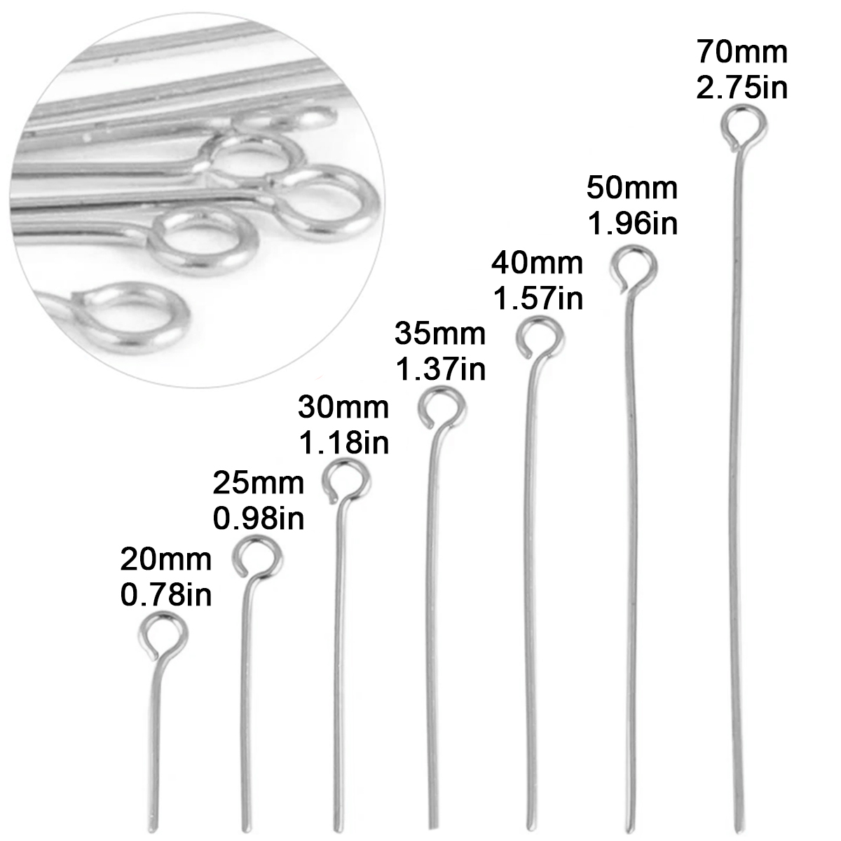 100 Stück/Set Edelstahl Ösenna – Jewelry Making Head Pins Bewertung und Preis